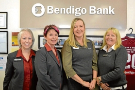 The local Bendigo Bank team. Kim Stevenson is second from the right.